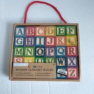 Learn & Play Wooden Letter Alphabet ABC Blocks 26 Count NEW Learning
